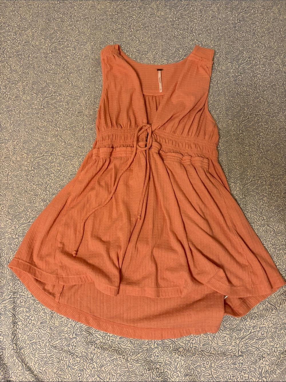 Free People Rust Orange Sleeveless Tie-Waist Dress
